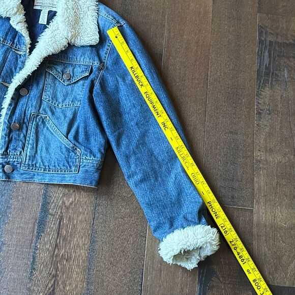 Vintage Aeropostale Sherpa lined Jean jacket womens size XL y2k stranger things - Picture 9 of 10